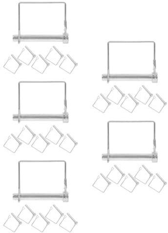 BESPORTBLE 5 Sätze Quadratischer Sicherungsstift Schnellspannstift Anhänger-wagenheberstift Gewichtsstapelstift Kupplungsstift Traktorstifte Splinte Silver Kohlenstoffstahl 6 Stück * 5