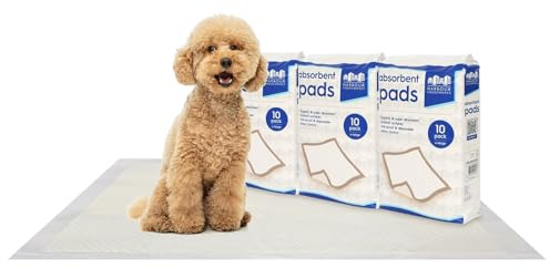 Harbour Housewares 30x Disposable Puppy Pads - 60cm x 89cm - Extra-Large Absorbent Puppy Training Pads Leak-Proof Pee Pads for Dogs, Cats, Kittens Potty Training Mats