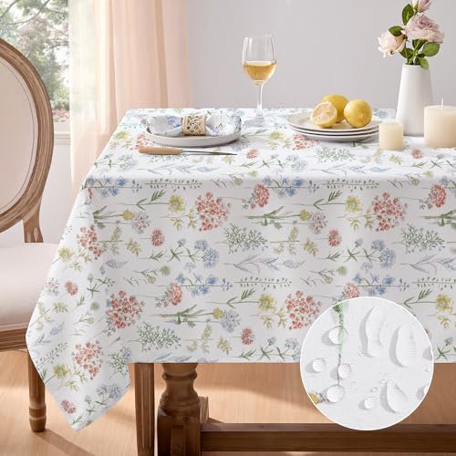 Softalker Tischdecke 80x80 cm Frühling abwaschbare Blumen Tischdecken Gartentisch Outdoor Tischtuch Wasserabweisend Klein Tischwäsche Festliche Sommer Deko für Party Camping, Hochzeiten, Geburtstag