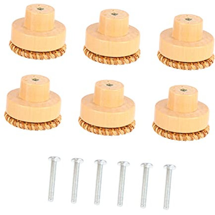 Artibetter Ersatz-schubladengriffe 6er-pack Rattan-holzknöpfe Passend Für Schranktüren Verleiht Ihrem Zuhause Einen Vintage-stil