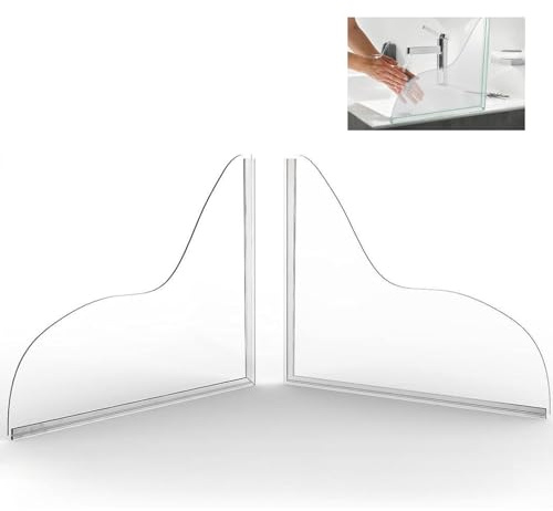 2 PCS Shower Splash Guard, Splash Guard for Bathtub, Self-Adhesive Clear Bathtub Corner Splash Guard, Guard Preventing Water from Splashing