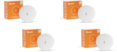 SONOFF ZigBee Sensor De Temperatura y Humedad SNZB-02P 2pcs, Requiere SONOFF Zigbee hub, para Control Remoto y Domótica, Compatible con Google, Smartthing,Alexa, Funciona con IFTTT(batería interna ）