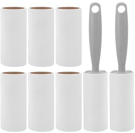 ARTSEWPLY Rouleau Adhésif Anti-Poils D’Animaux pour Vêtements avec Manche Gris, 1 Rouleau 6 Recharges – Élimination des Poils de Chien, Chat et Poussières, Usage Maison et Voyage