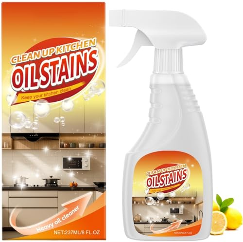 237ml Kitchen Cleaner, Heavy Duty Kitchen Degreaser Cleaning Spray,New Strong Lemon Kitchen Cleaner, Heavy Grease Cleaner with Mild Formula, All Purpose Cleaning Spray for Oven, Cabinet, Grill