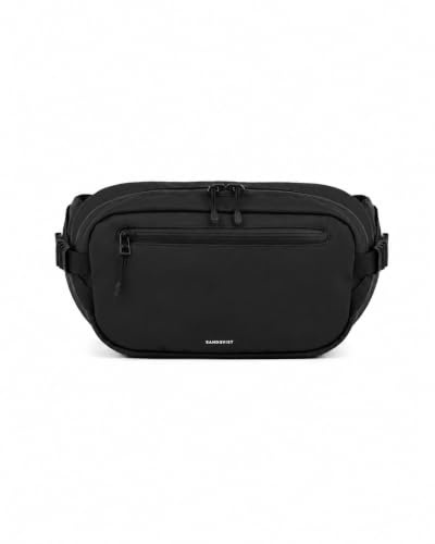 Sandqvist Stream Umhängetasche, schwarz, 3 l, wasserdicht, aus recycelten Materialien, Unisex