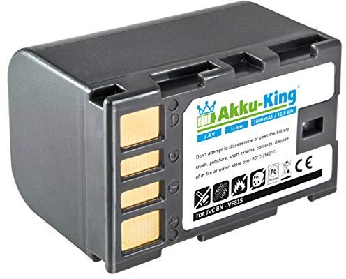 Akku-King Akku kompatibel mit JVC BN-VF815, BN-VF808, BN-VF823, BN-VF915 - Li-Ion 1600mAh - für GZ-HD300, GR-D725, GR-D750, GZ-MS130