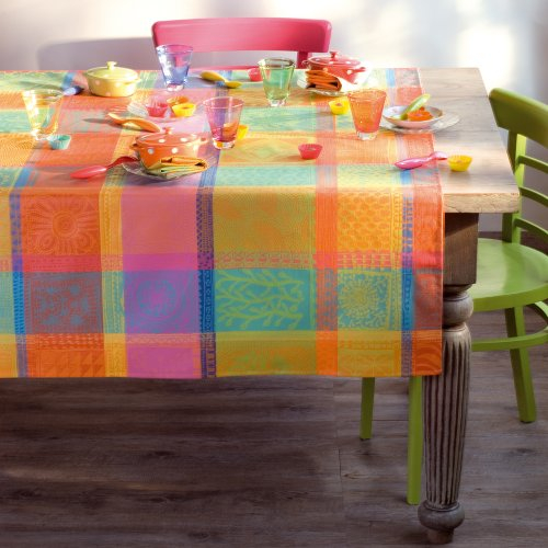 Garnier-Thiebaut Tischdecke MILLE WAX Damast creole 180 x 250 cm