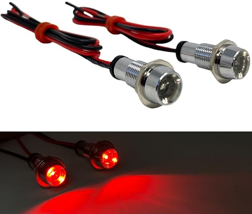 Alchemy Parts LED Red Light tail light or number plate Screws for Motorcycle Motorbike Scooter Trike marker lights