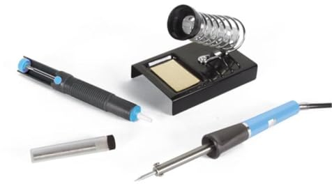 Velleman Set saldante, saldatore 25 W, pompa dissaldante, supporto saldatore, stagno saldante