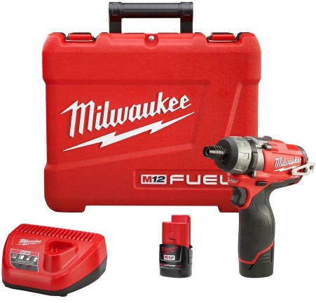 Milwaukee 2402-22 M12 Fuel 1/4 Hex 2-SPD Screwdriver Kit W/2 Bat