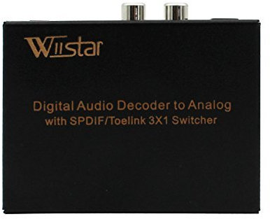 Wiistar Toslink Switch 3x1 Digital Optical Audio Switch 3x1 with Analog RCA and 3.5mm Support 5.1CH 5.1CH/ LPCM2.0/ DTS