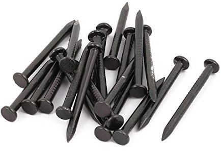 sourcing map 2mmx25mm Carbone Acier Pointe Pointe Béton Ciment Clou Noir 20pcs