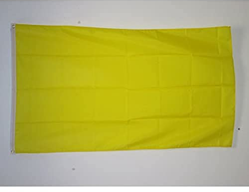 AZ FLAG - Flagge Einfarbig Gelb - 250x150 cm - Einfarbig Große Fahne 100% Polyester mit Messing-Ösen - 300g