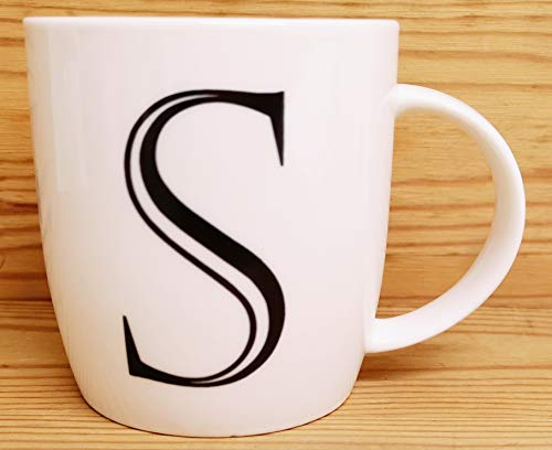 Personalised S Mug Fine China Boston 12 oz Alphabet Letter A-Z Hand Decorated in UK