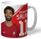 FOXCUP Liverpool FC Salah Tasse mit Autogramm, Keramik, Rot, 385 ml, Geburtstag
