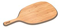 Pebbly - Planche à Poignée en Bambou - Gris taupe - 40 x 22 cm - Idéal pour découper les herbes aromatiques, les fruits ou les légumes