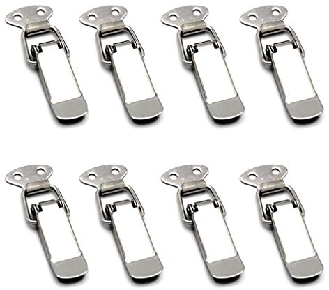 BuxiuGK 8 Stück Spannverschluss Edelstahl Kappenschloss Verschluss Haspe Kistenverschluss für Case Box,Toolbox,Schublade,Schrank,Truhe Schrank Boxen - Silber HS-010