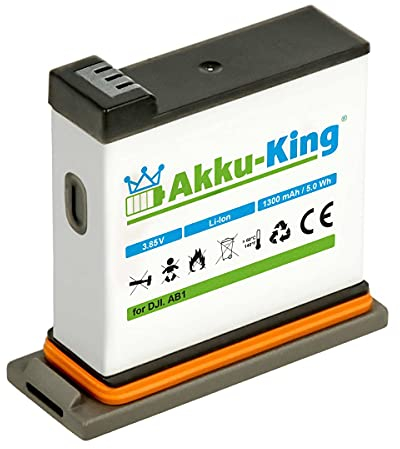 Akku-King Akku kompatibel mit DJI AB1 P01 - Li-Ion 1300mAh - für DJI Osmo Action Cam (Nicht kompatibel mit Osmo Action 3)