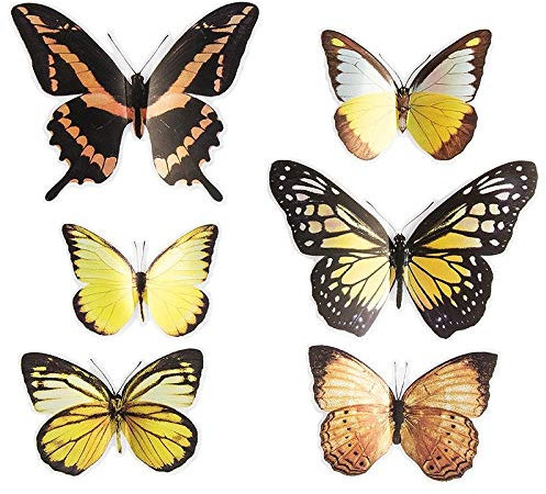 Ideen mit Herz Pop-Up Sticker 3D-Schmetterlinge | 6 Stück auf Bogen | Bogengröße: 19x21cm | Aufkleber, Abziehbilder | ideal für Scrapbooking, Wand-Deko, sonstige Dekorationen (Kupfer & Gelbtöne)