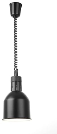 HENDI Wärmelampe, Zylinder, Inkl. Bruchsicher Infrarotlampe, Höhenverstellbar, zum Warmhalten von Speisen, Speisenwärmer, E27 Fassung, 230V/250W, ø175x(H)250mm, Aluminium, Schwarz