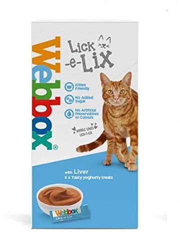 Webbox Lick-e-Lix Unique Tasty Cat Treats Box (All Flavours) 5-7 Treats Per Pack Lick-e-Lix Liver 5 Pack, 5 Pack