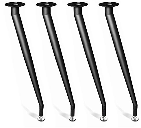 MANG Pieds De Table en Métal Noir Pieds De Meubles Réglables Pieds De Table À Cône Pieds De Support 72 Cm De Haut 4 Pièces