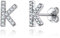 ChicSilver Rosegold Namen Ohrstecker Initiale Buchstabe K Ohrringe mit Zirkonia für Braut Brautjungfer Liebesmensch