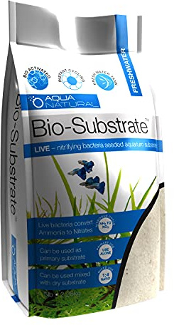 Aqua Natural Sugar White Sand Bio-Substrate 5lb for Freshwater Aquariums, Sand seeded with Start up bio-Active nitrifying Bacteria