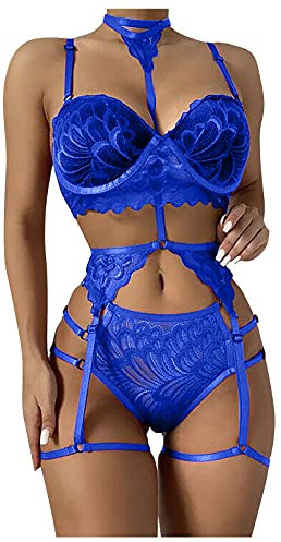 Lurcardo Damen Dessous Kimono Kurz Spitze Kleid Gown Weiter Ärmel Transparente Robe Kurz Mesh Bikini Cover up Spitze Sommer Bat mit Gürtel und G-String