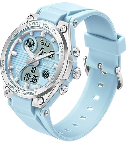 Armbanduhr Damen Uhr Digital Damenarmbanduhr Mädchen Damenuhr mit Silikonarmband 5 ATM Wasserdicht Digitaluhr Jungen Kinderuhr Junge Uhren Kids Watch Sportuhr Stoppuhr Wecker Kalender Datum LED Licht