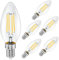 LEDYA E14 LED Warmweiss, LED Birne E14 4W Ersetzt 35W Halogenlampen, C35 Kerze E14 Filament Energiesparlampe für Kristallleuchter, Kronleuchter, 360°Abstrahlwinkel Glas, Nicht Dimmbar, 2700K 6 Stück