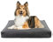 DAILY PET Hundebett Mittelgroße Hunde – Waschbar – Flauschig Hundekorb – Kratzfest – Wasserdicht – Robust Hundesofa – Hundekissen S 65 x 50 x 6 cm – Graphit