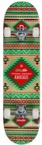 Playlife Skateboard Tribal Anasazi, 31 / 8 - 79cm / 20,5cm, mit 52x36mm 90A Rollen, ABEC 7 Kugellager, art. nr.: 880289