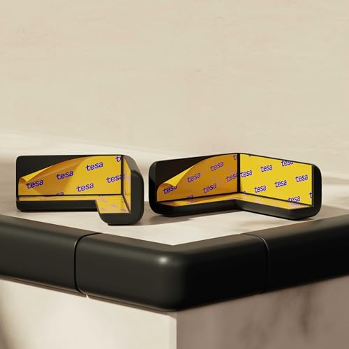 Adlersfeld® Kantenschutz Baby | 6 Meter + 10x Eckenschutz Baby | Selbstklebender Tischkantenschutz für Babys & Kinder | Starker Halt | Eckenschutz Kantenschutz Selbstklebend (Schwarz)