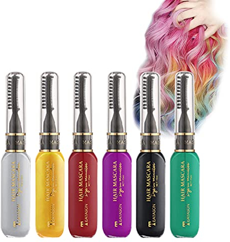 Tizas para el cabello, Bestauty 6 colores de tinte lavable, tinte temporal para fiestas diarias Cosplay (Color B)