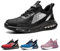 tqgold Arbeitsschuhe Herren Damen Sicherheitsschuhe Leicht Atmungsaktiv rutschfest Luftkissen Sneaker Sportlich Schutzschuhe mit Stahlkappen Schuhe(Schwarz,38EU)