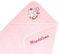 Lashuma Besticktes Babyhandtuch mit Namen, Rosa mit Kapuze, 75x75cm Mädchen Handtuch im Katzen Motiv