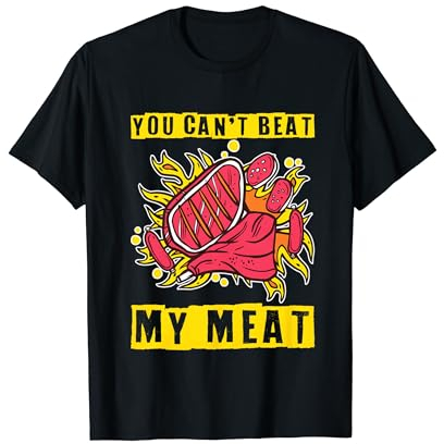 You Can't Beat My Meat Retro-BBQ Pit Reverse-Flow-Smoker T-Shirt