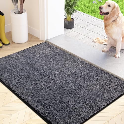 FCSDETAIL Zerbino Trappola Sporco 50 x 80 cm, Tappetino Antiscivolo Lavabile in Lavatrice, Zerbino d'Ingresso con Microfibre Morbide Assorbenti per Cane, Ingresso, Porta e Corridoio
