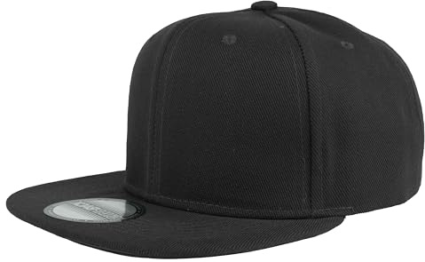 Gelante Snapback Hats for Men - Flat Bill Brim Baseball Cap Hat - Plain Blank Adjustable 1500-1PC Black