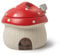 RESVUGA Sucrier en céramique avec couvercle et cuillère Motif maison de champignons Rouge 414 ml