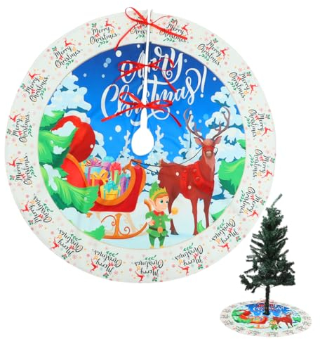 HOMSFOU Weihnachtsbaum Decke Christbaumschmuck Weihnachtsbaum Unterlegdecke Christbaum Unterseite Weihnachtsbaumteppich Weihnachtsbaumkorb Schürze Weihnachten Urlaubsartikel Polyestertuch