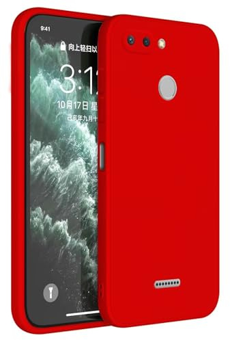 HAFFAN Coque en Silicone TPU Compatible avec Redmi 6 / Redmi 6A (5.45), Housse Etui de Protection pour Téléphone Portable - Rouge de Chine