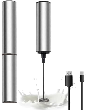 Espumador de leche recargable de mano, potente espumador de café de mano con máquina de espuma de leche USB para café con leche, capuchino, moca, macchiato, frappe