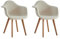 GrandCA HOME 2er Set Esszimmerstühlen mit Armlehnen, Vintage-Küchenstühlen, Sesseln, Massivholzbeinen, für Schlafzimmer, Wohnzimmer, Esszimmer und Küche (Beige) ​