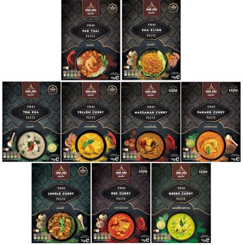 NEW Gift Box Taster Bundle - Traditional Thai Curry Paste by Mae Jum (9 Packs of 70g) | Includes Great Taste Award Winners 2020 …