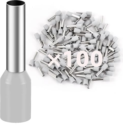 100 casquillos de 4,0 mm² de largo y 12 mm de largo, conectores de crimpado, terminales de alambre, virolas