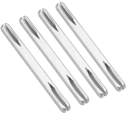 EXIN DEHCEN 4 Stück Drückerstift Eisen-Vierkantstift 8mm, Befestigungsstift Türgriff Stahl Spindelstange Massivstahl für Eingelassene, Stift Geschlitzt für Drückerpaar Drückergarnituren und Türgriffe