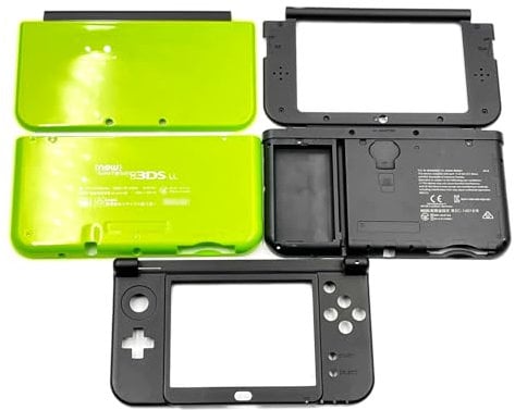 Custom Lime-Green New 3DSLL Extra Housing Case Shells Cover Plates Replacement, for New3DS New 3DS XL LL 3DSXL 3DSXL New3DSXL Consoles, Outer Enclosure A/B/C/D/E Face Faceplates 5 PCS Set