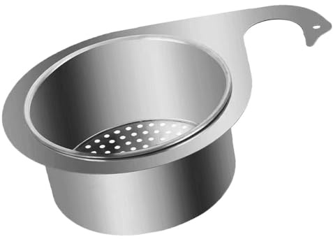 Naisfei Colador para fregadero de acero inoxidable en forma de cisne, cesta colador de acero inoxidable, rejilla de drenaje de cisne, para filtrar residuos de cocina y lavar